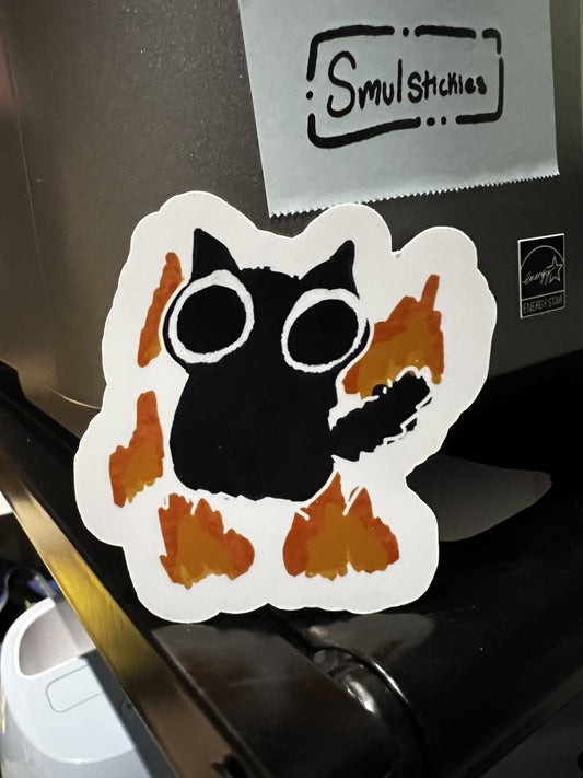 Fire Cat Sticker